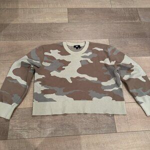 DKNY WOMENS CAMOFLAUGE CROPPED SWEATER XL